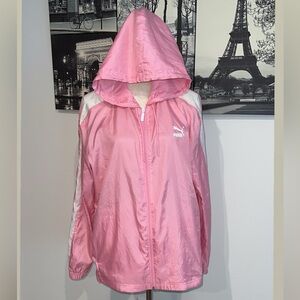 Womens Puma Classics Windbreaker Pink Size XL